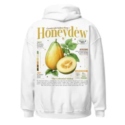 Puppy Printy Honeydew Knowledge Shirt, Retro Fruit Anatomy Honeydew Melon Nutrition Facts Novelty Graphic Gift Unisex Hoodie