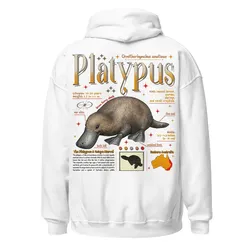 Puppy Printy Platypus Anatomy Shirt, Cute Animal Knowledge Mammal Biology Novelty Graphic Gift Unisex Hoodie