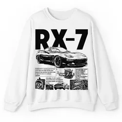 Puppy Print Classic Car Racing RX-7 Knowledge Shirt, Vintage Sport RX-7 Anatomy Technology Novelty Graphic Gift Unisex Sweatshirt