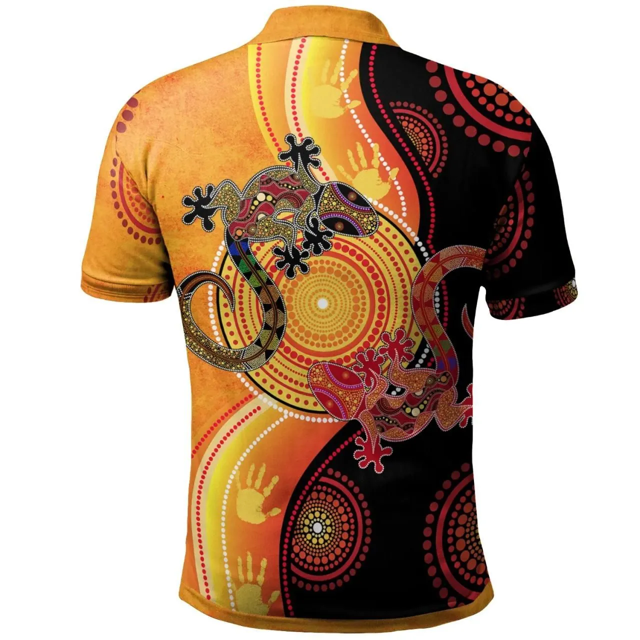 Australia Aboriginal Polo Shirt - Couple Aboriginal Lizards