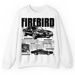 Puppy Printy Classic Firebird Knowledge Shirt, Vintage Sport Car Anatomy Firebird Novelty Graphic Gift Unisex Sweatshirt
