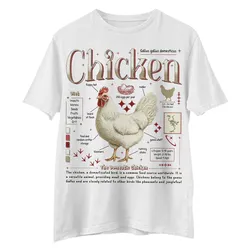 Puppy Printy Chicken Anatomy Shirt, Cute Animal Knowledge Chicken Biology Novelty Graphic Gift Unisex Shirt