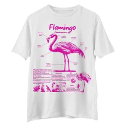 Puppy Printy Flamingo Anatomy Shirt, Vintage Animal Knowledge Flamingo Biology Novelty Graphic Gift Unisex Shirt