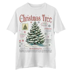 Puppy Printy Chrismas Fir Tree Anatomy Shirt, Retro Fir Tree Knowledge Holiday Xmas Novelty Graphic Gift Unisex Shirt