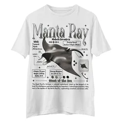 Puppy Printy Manta Ray Anatomy Shirt, Cute Animal Knowledge Manta Ray Biology Novelty Graphic Gift Unisex Shirt